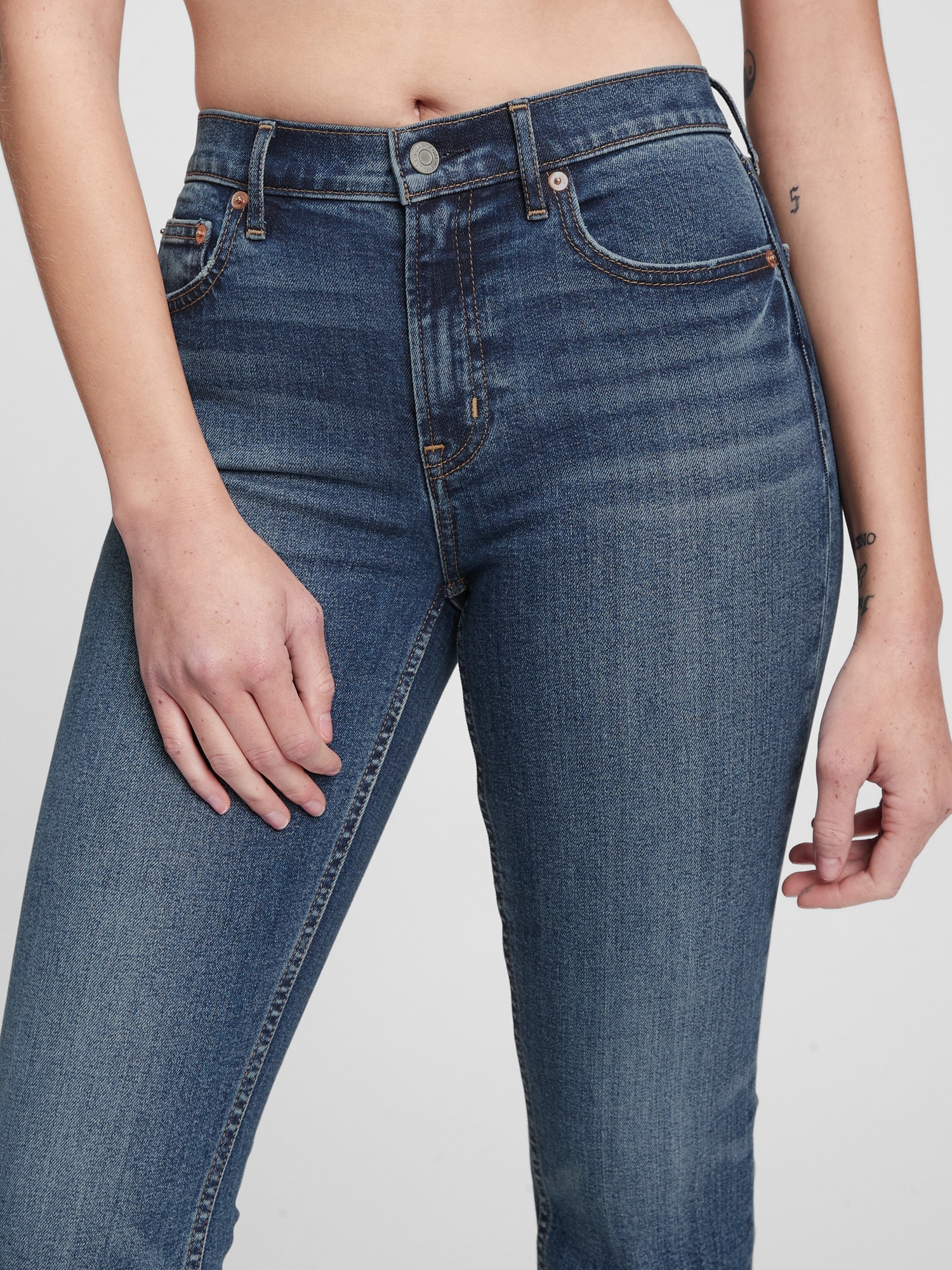 Mid Rise Vintage Slim Jeans with 