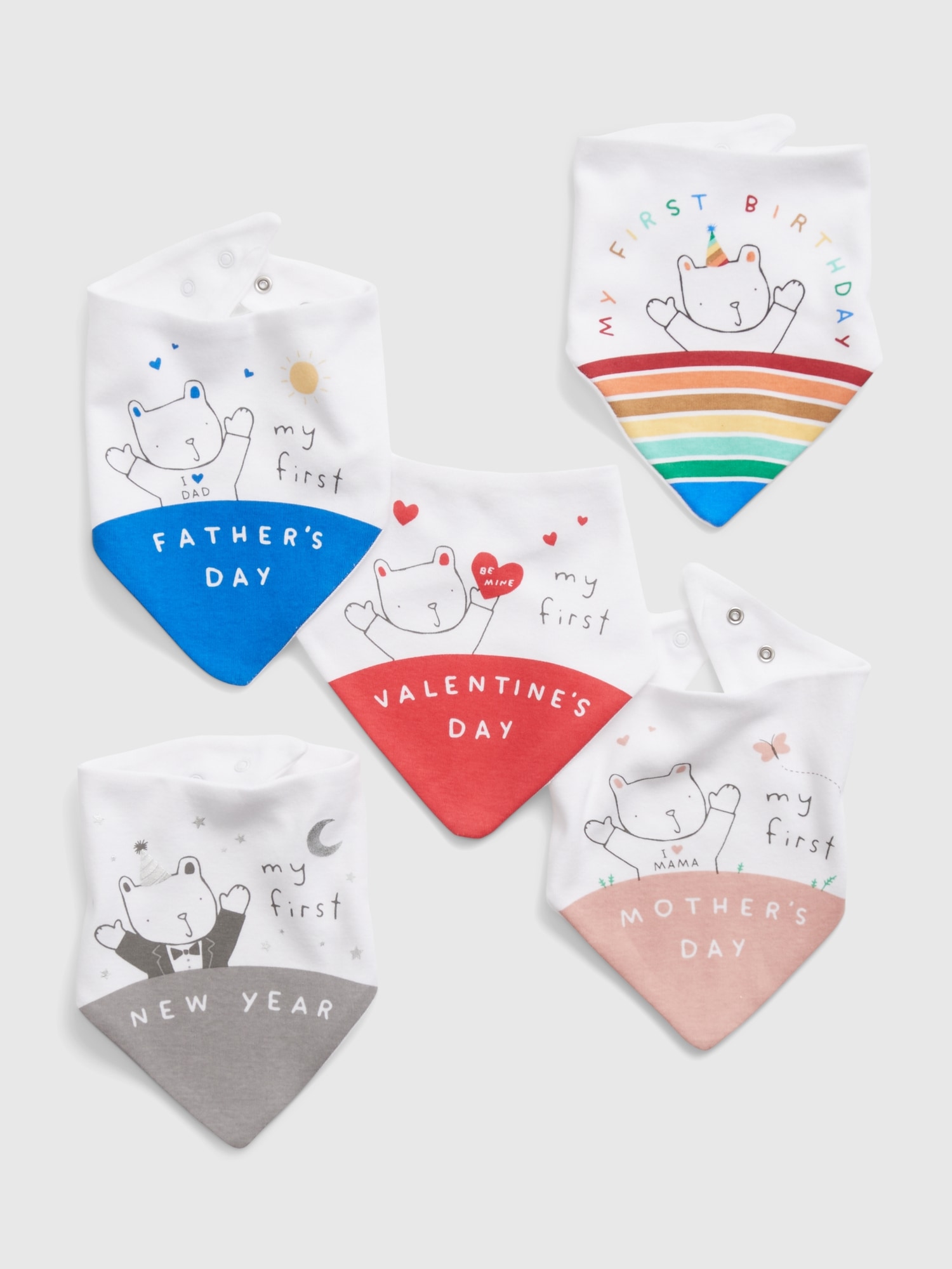 Baby 100% Organic Cotton Brannan Bear Bib (5-Pack)