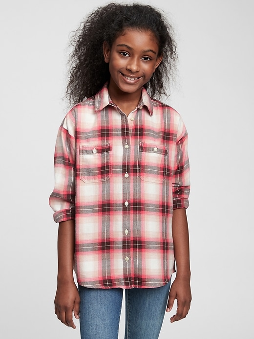 Image number 2 showing, Kids Oversized Plaid Shirt