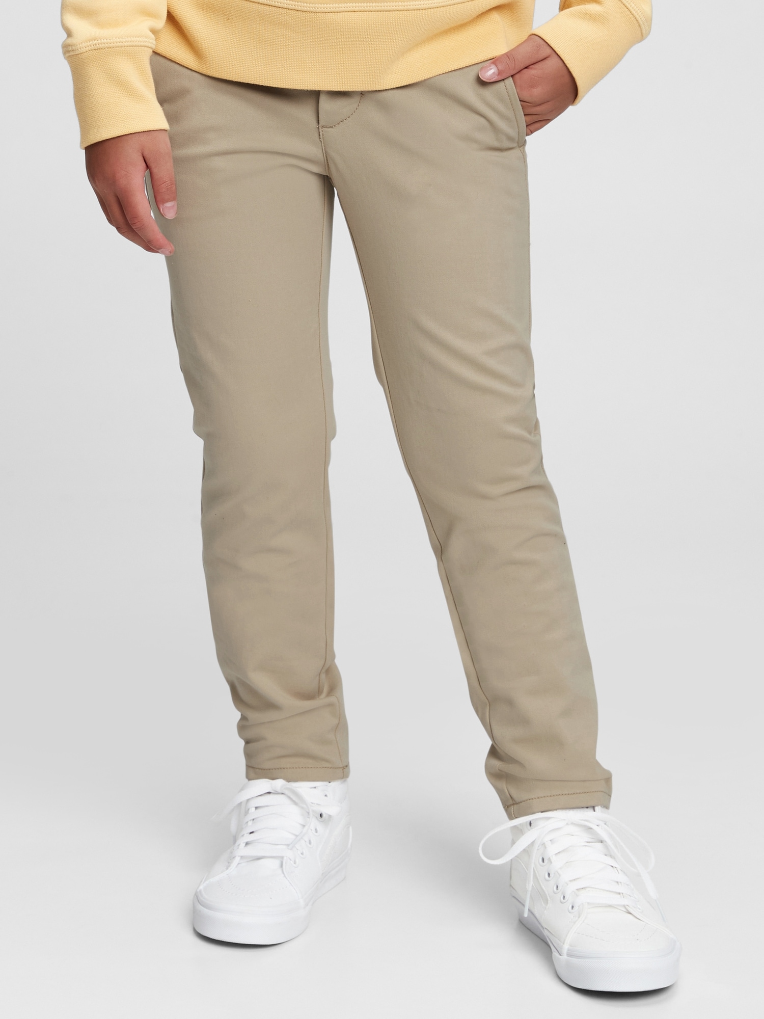 Kids Uniform Skinny Khakis with Gap Shield Gap