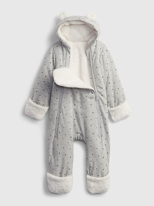 Image number 3 showing, Baby Hoodie Sherpa-Lined One-Piece