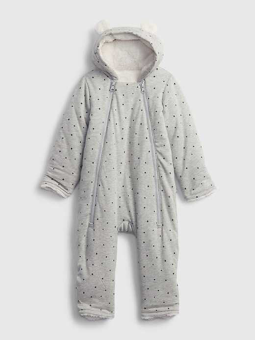 Image number 1 showing, Baby Hoodie Sherpa-Lined One-Piece
