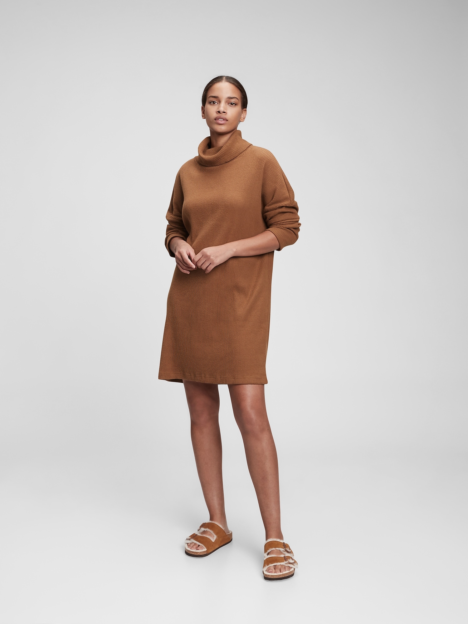 Ribbed CowlNeck Dress Gap