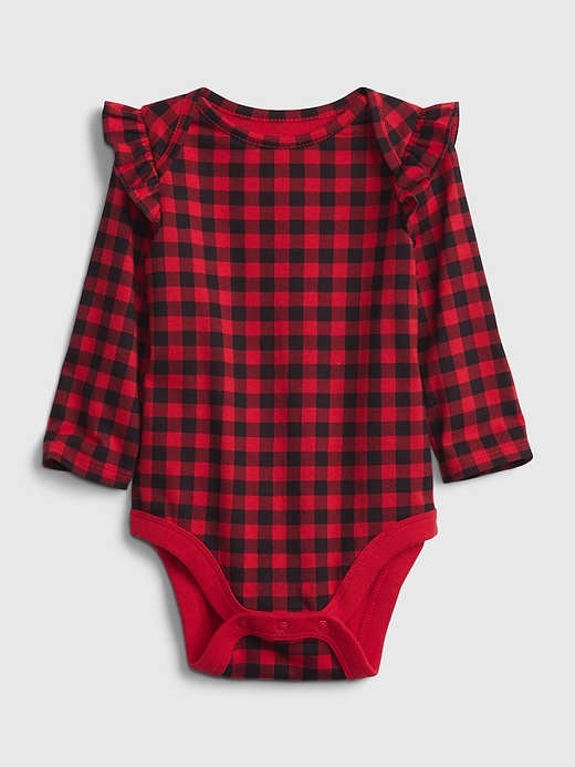 Image number 5 showing, Baby 100% Organic Cotton Mix and Match Print Ruffle Sleeve Bodysuit
