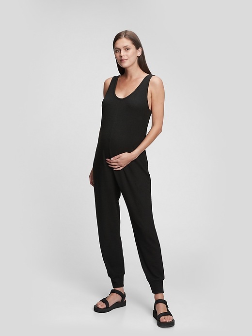 View large product image 1 of 1. Maternity Sleeveless Jumpsuit