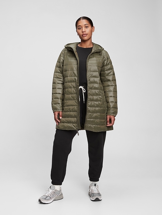 Image number 1 showing, 100% Recycled Nylon Puffer Coat