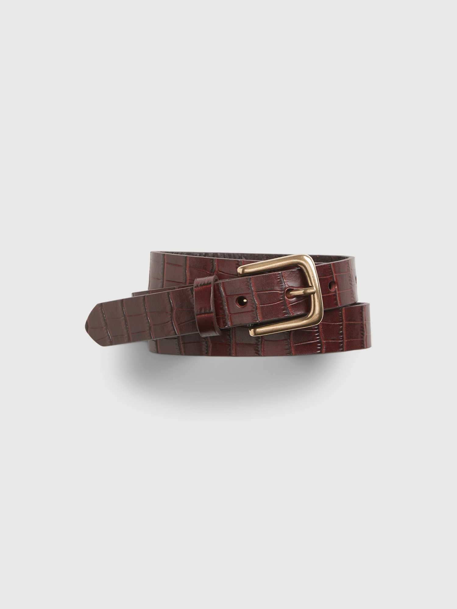 CEINTURE EN CUIR À MOTIF PEAU DE CROCODILE