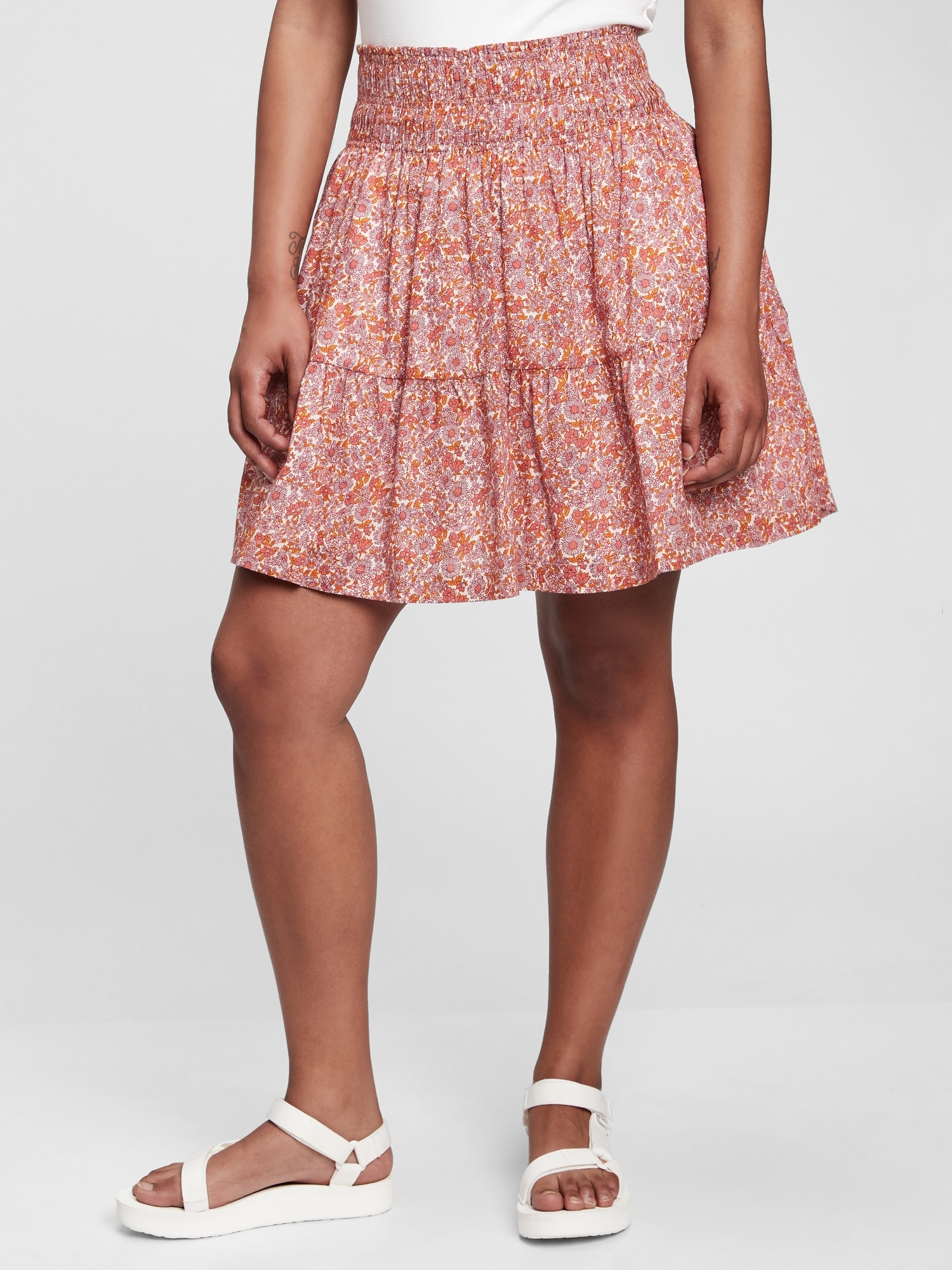Smocked Waist Mini Skirt