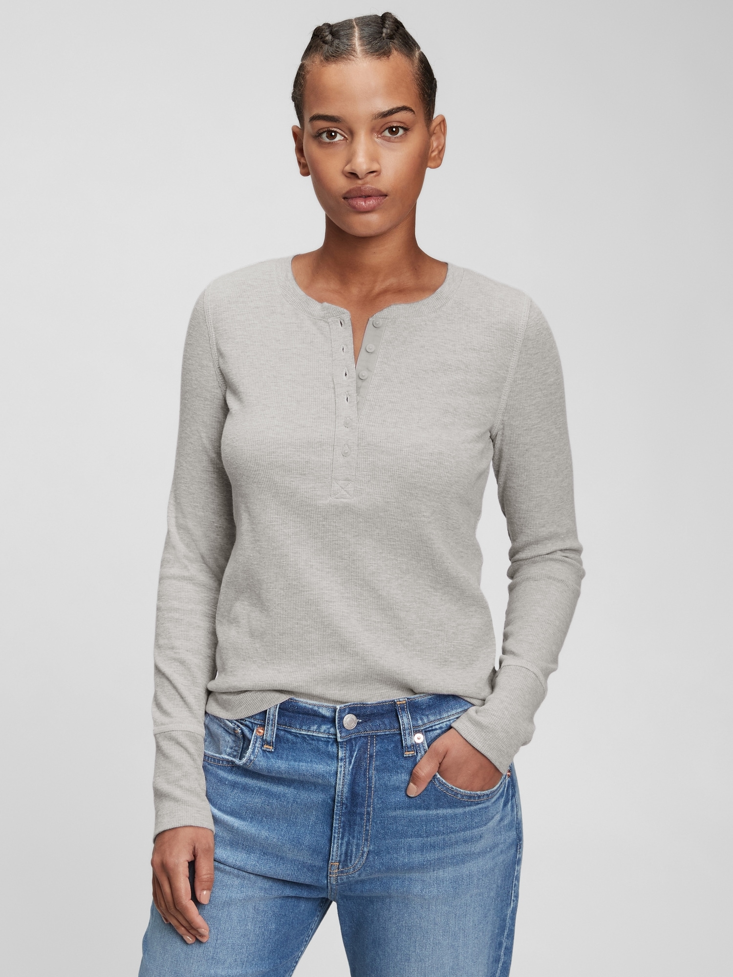 Ribbed Henley T-Shirt | Gap