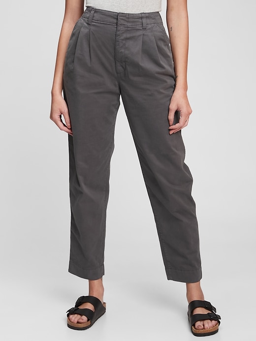 Image number 9 showing, Organic Cotton High Rise Pleated Khakis