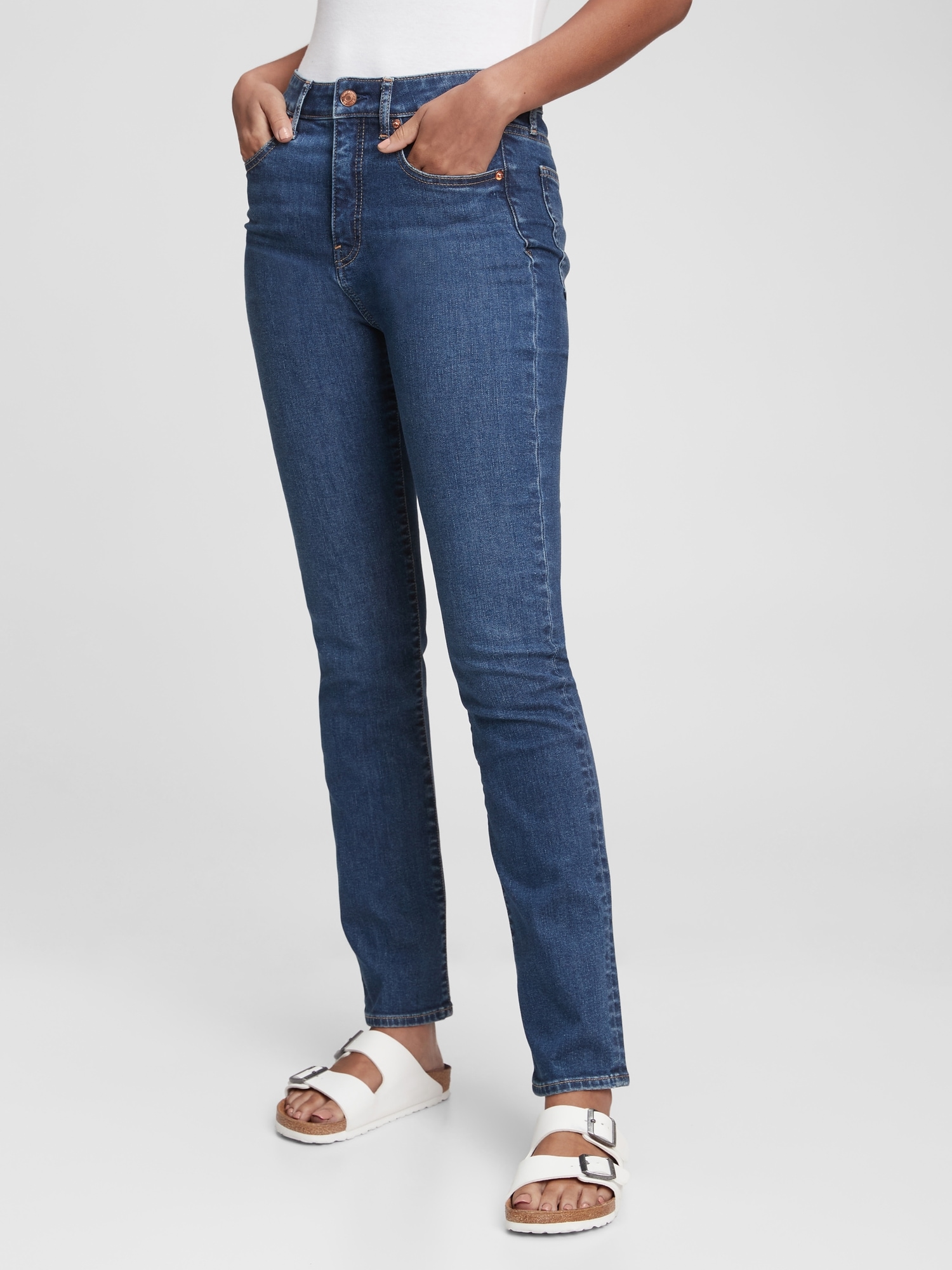 High Rise Classic Straight Jeans with Washwell | Gap