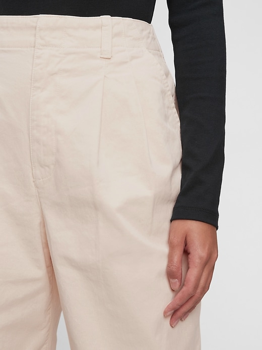 Image number 3 showing, Organic Cotton High Rise Pleated Khakis