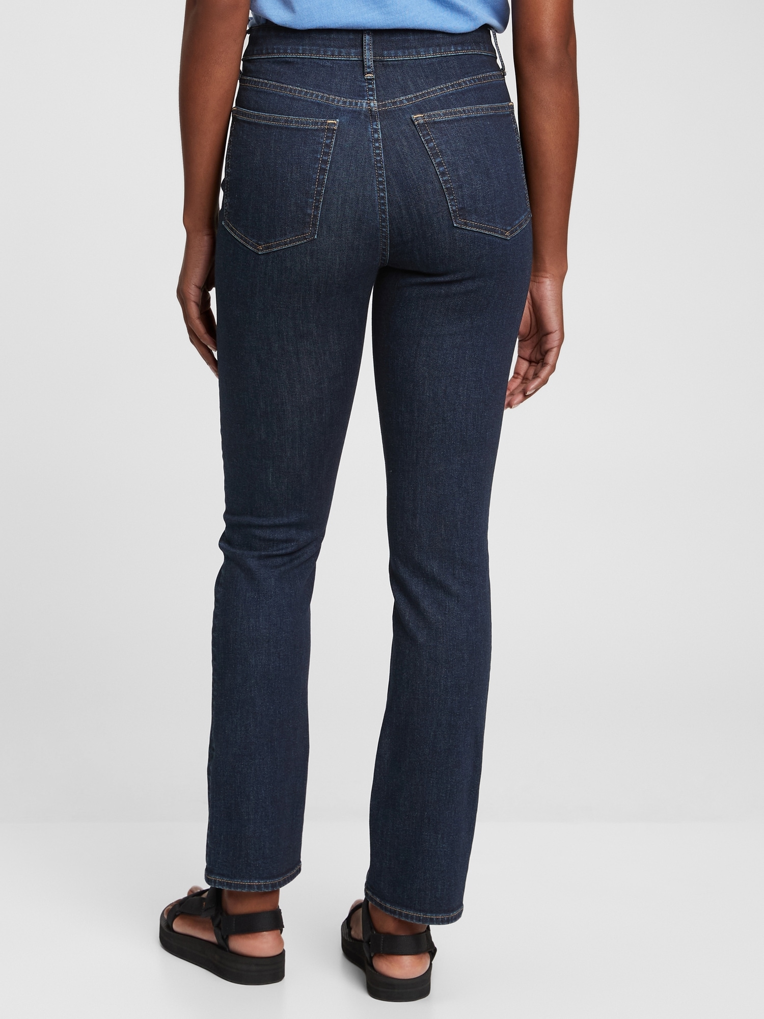High Rise Straight Leg Jeans with 