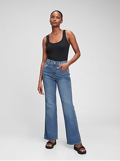 High Rise Vintage Flare Jeans With Washwell™