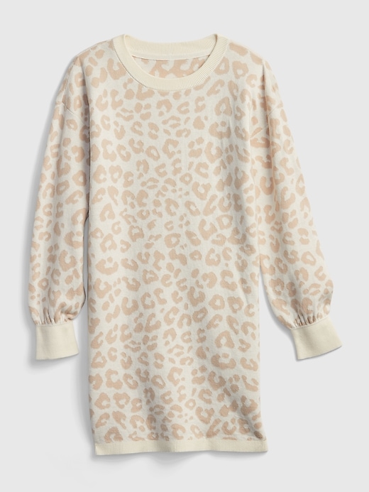View large product image 1 of 1. Kids Animal Print Sweater Dress