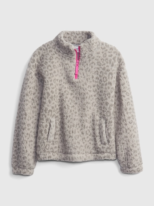 Image number 1 showing, Kids Sherpa Quarter-Zip Sweater