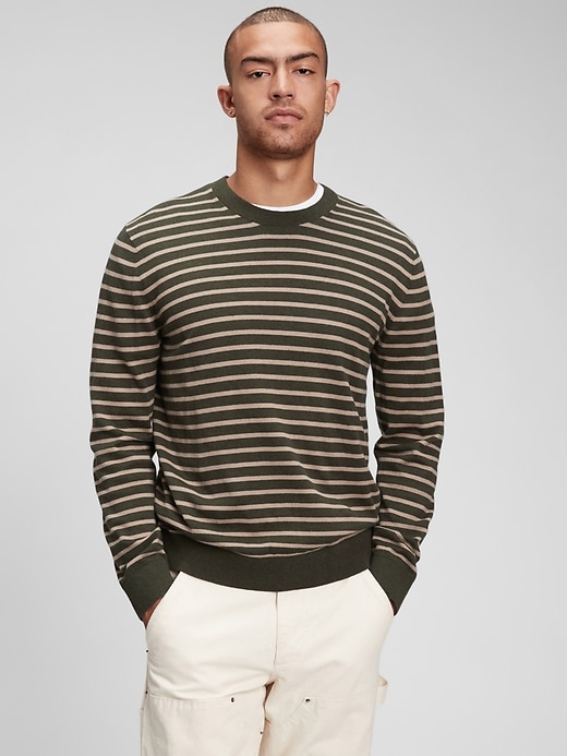 View large product image 1 of 1. Mainstay Striped Crewneck Sweater