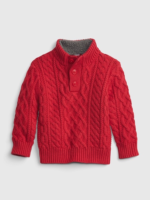 View large product image 1 of 1. Toddler Mockneck Cable-Knit Sweater