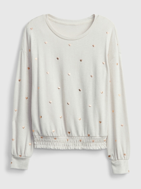 T-SHIRT EN TRICOT SOYEUX À SMOCKS POUR ENFANT