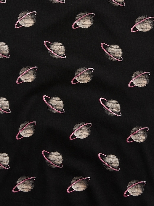Image number 2 showing, Kids 100% Organic Cotton Saturn Graphic PJ Set