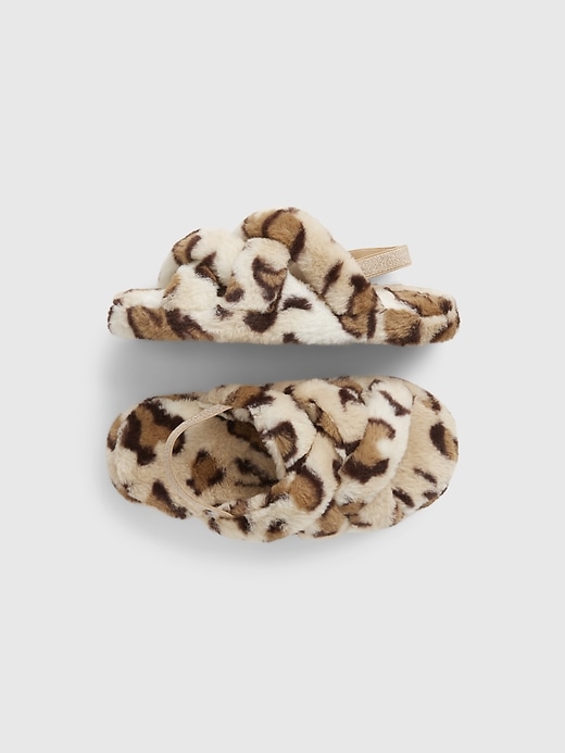 View large product image 1 of 1. Kids Leopard Slippers