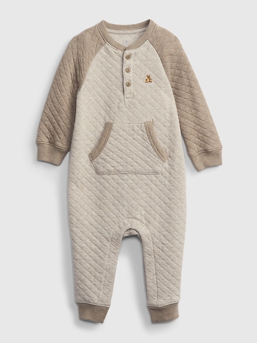 View large product image 1 of 3. Baby Quilted Henley One-Piece