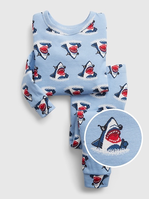 Image number 1 showing, babyGap 100% Organic Cotton Shark Graphic Print PJ Set