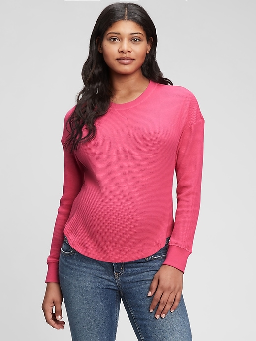 Image number 1 showing, Maternity Waffle-Knit Top
