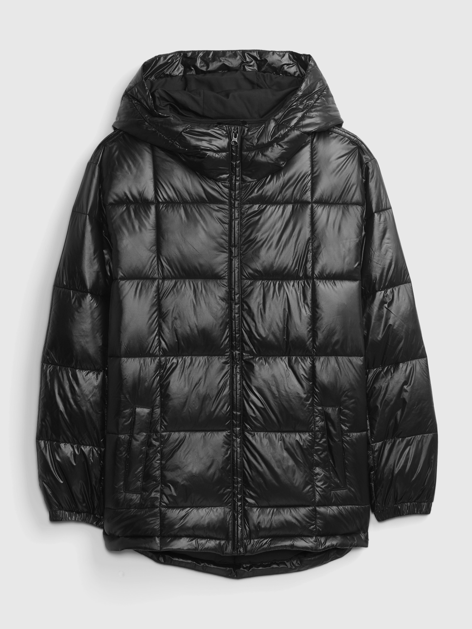nylon oversized puffer jacket