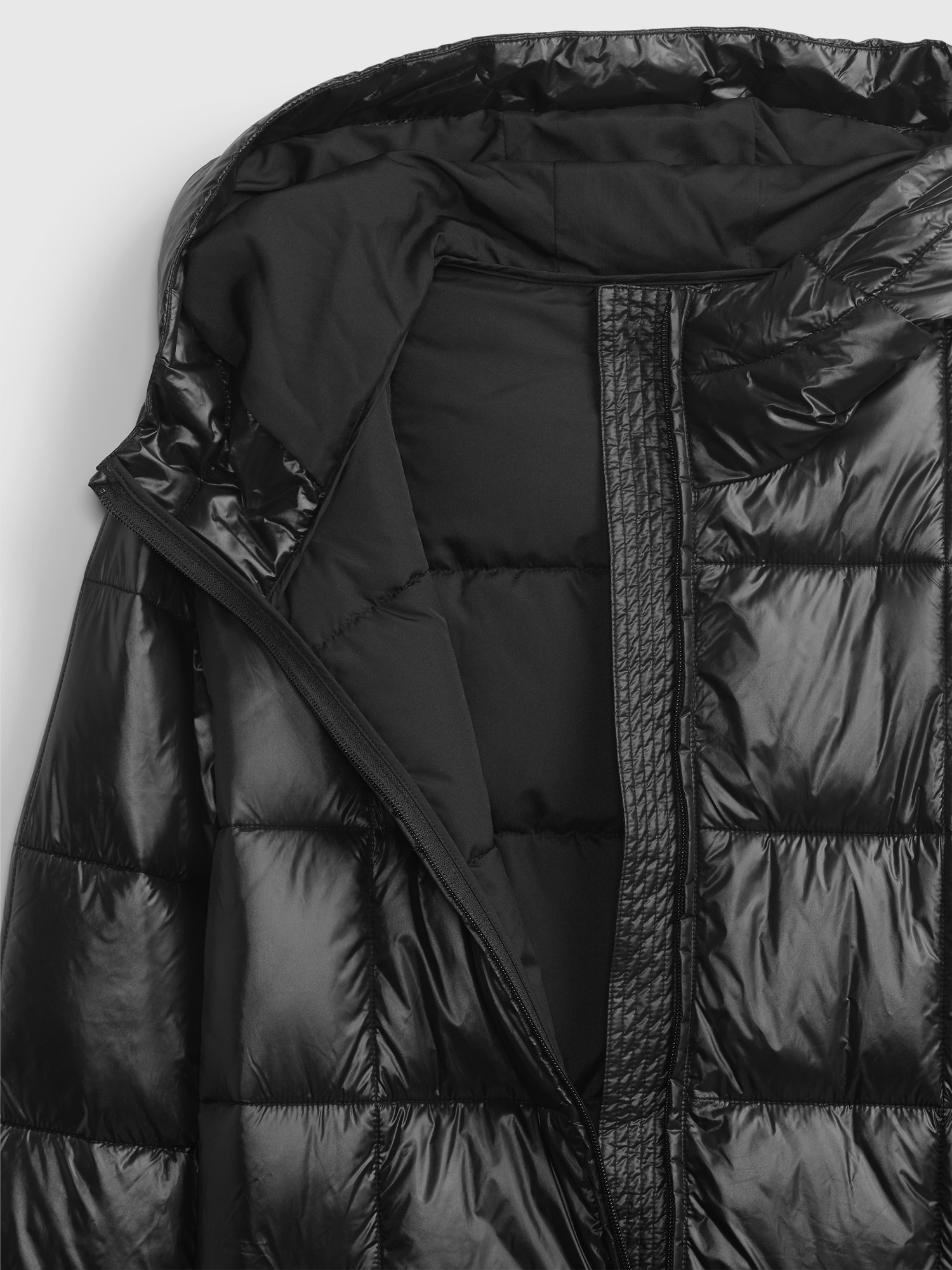 nylon oversized puffer jacket
