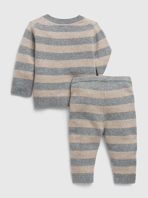 View large product image 2 of 3. Baby Striped Sweater Outfit Set