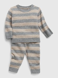 View large product image 3 of 3. Baby Striped Sweater Outfit Set