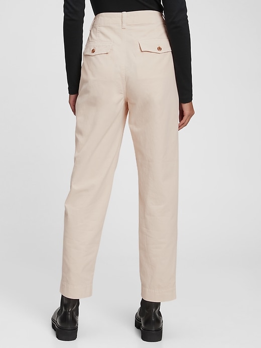 Image number 7 showing, Organic Cotton High Rise Pleated Khakis