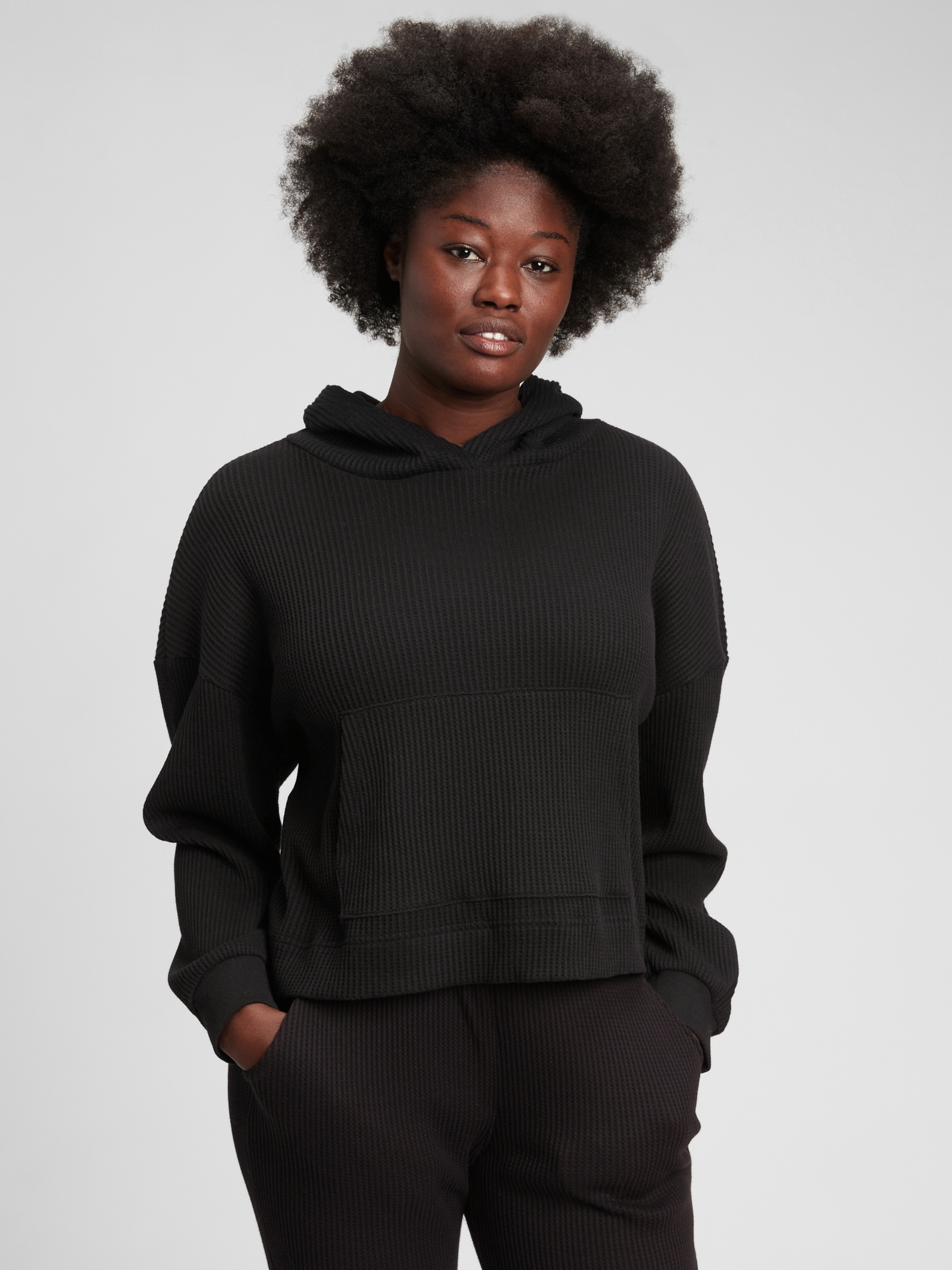 Waffle-Knit Hoodie | Gap