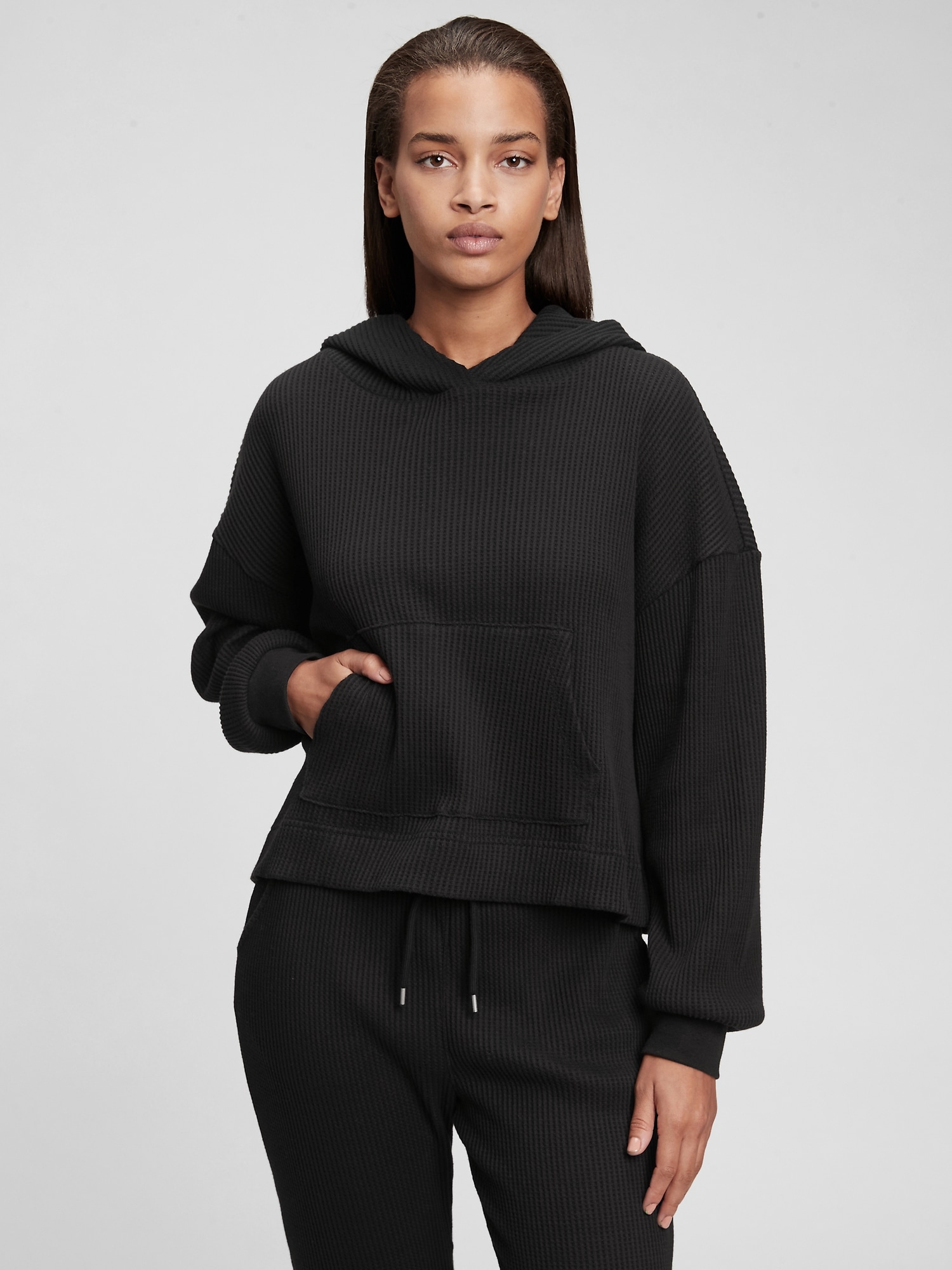 Waffle-Knit Hoodie | Gap