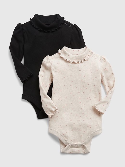 L'image numéro 1 présente Cache-couche en tricot côtelé à col roulé pour Bébé, (paquet de 2)
