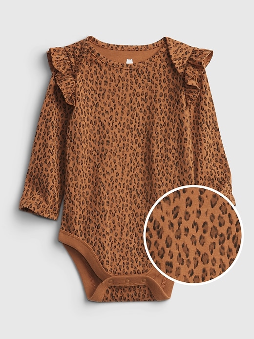 Image number 6 showing, Baby 100% Organic Cotton Mix and Match Print Ruffle Sleeve Bodysuit
