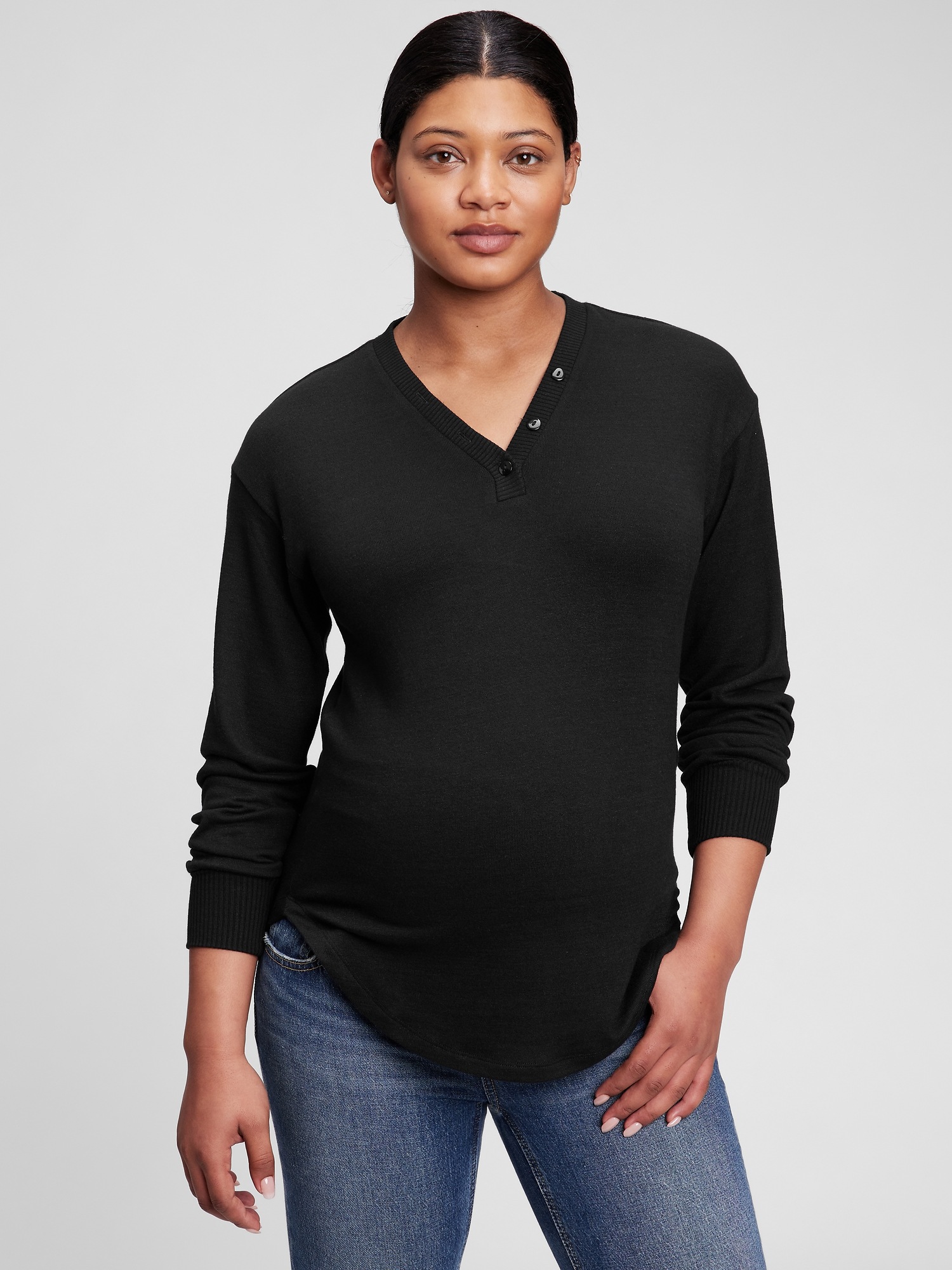 Maternity Softspun Henley T-Shirt | Gap