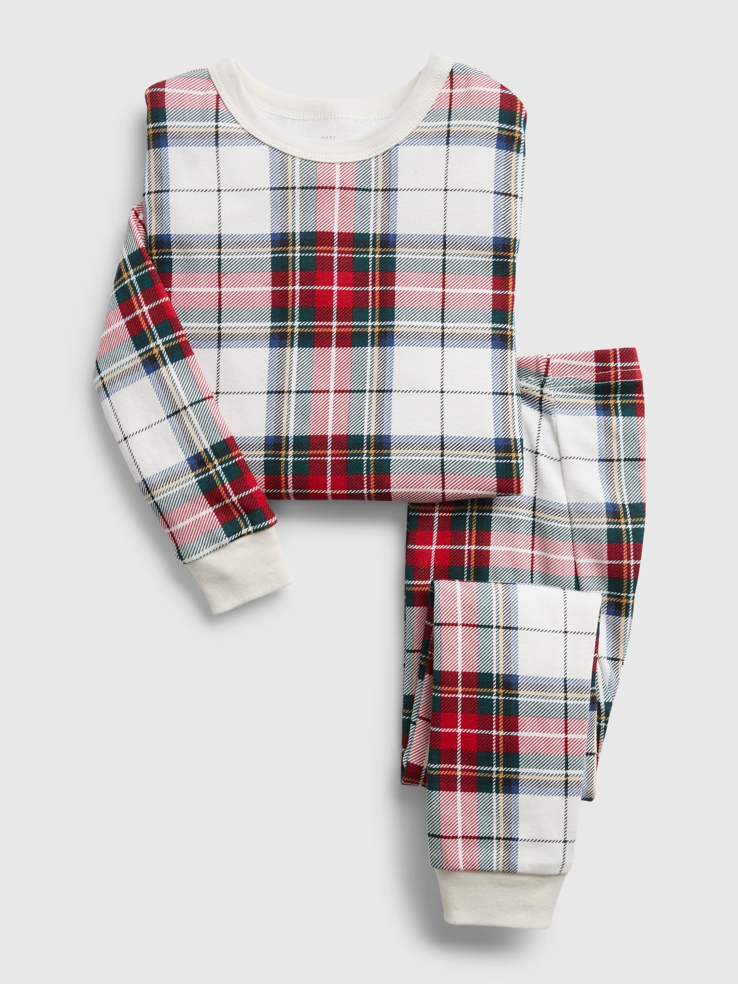Baby & Toddler Organic Cotton Plaid Print PJ Set