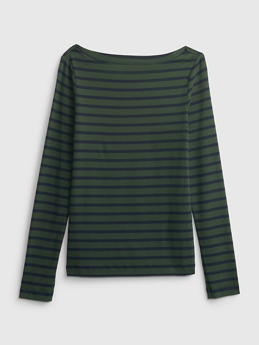 Image number 8 showing, Modern Long Sleeve Stripe Boatneck T-Shirt