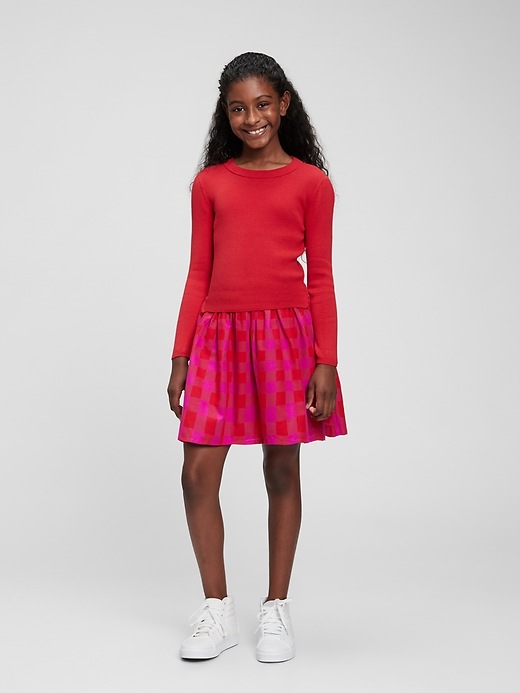 Image number 2 showing, Kids Plaid Sweater Dress