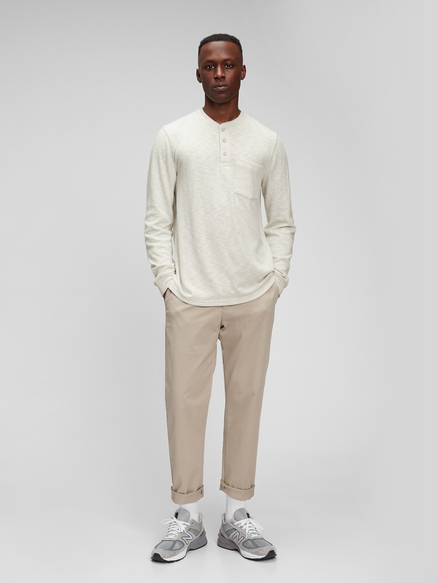 Marled Henley Long Sleeve T-Shirt | Gap