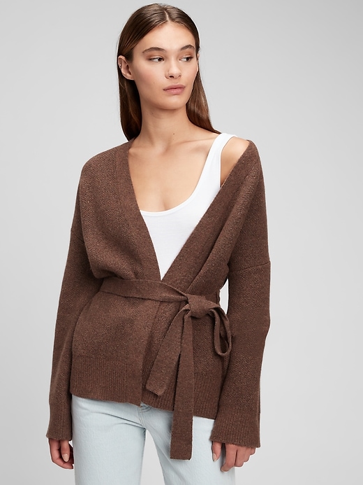 Image number 1 showing, Supersoft Wrap-Front Cardigan
