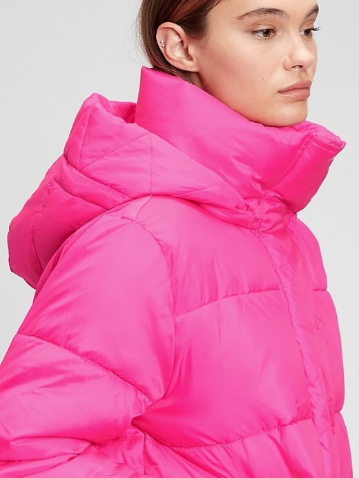 Image number 3 showing, 100% Recycled Polyester Relaxed Heavyweight Cropped Puffer Jacket