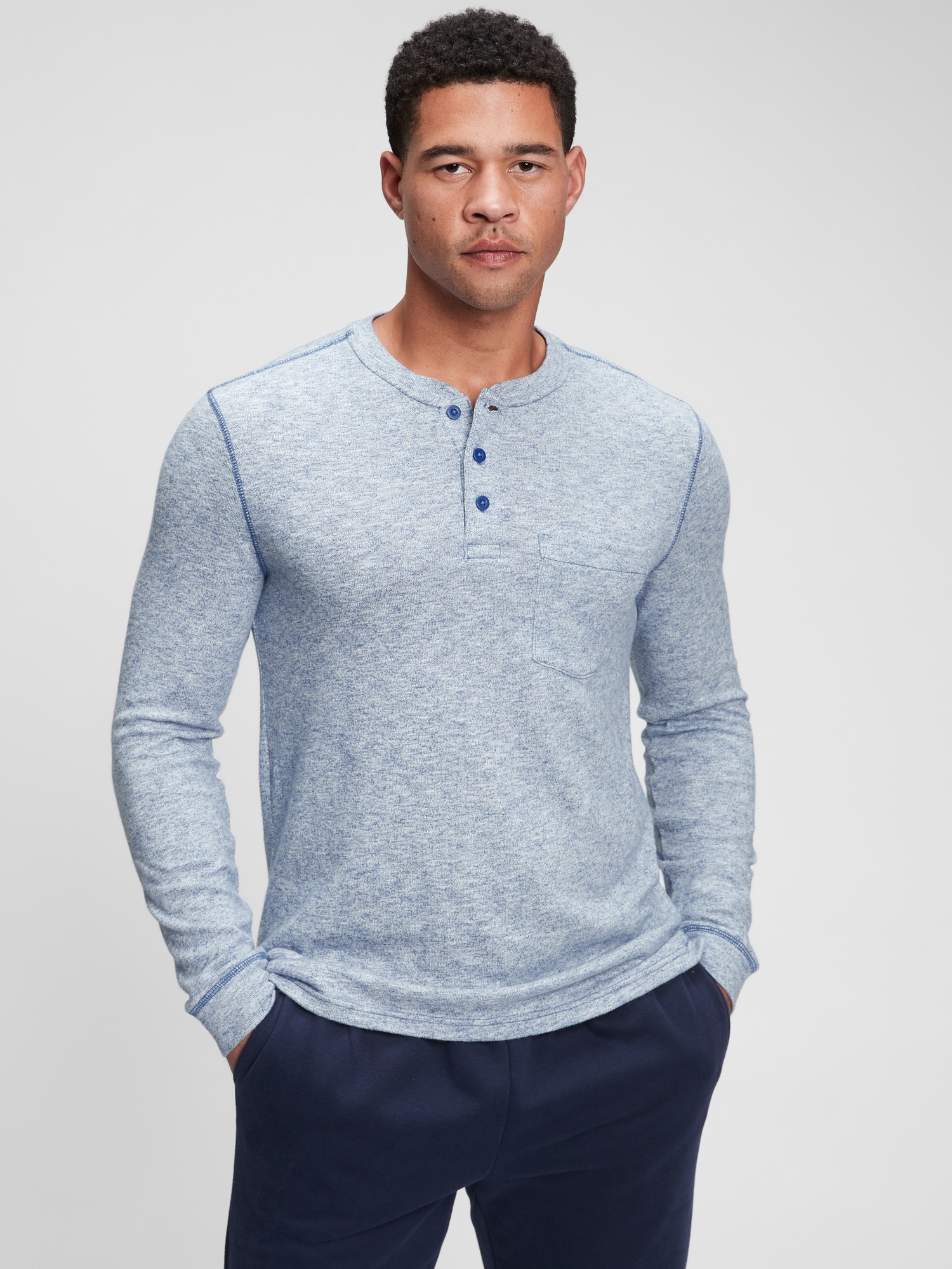 Marled Henley Long Sleeve T-Shirt | Gap