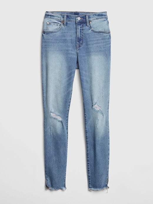 Image number 4 showing, Mid Rise Distressed True Skinny Ankle Jeans