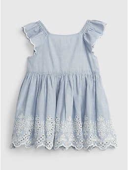gap eyelet flutter dress