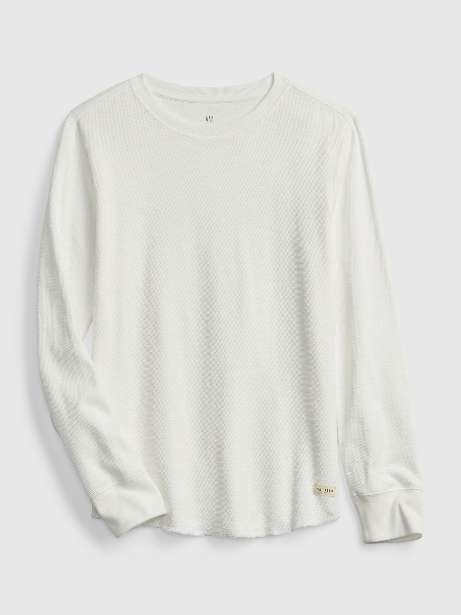 Gap Boys' Textured Long Sleeve T-Shirt New Off White Size XS