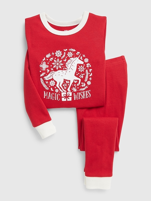 Image number 1 showing, Baby & Toddler  Organic Cotton Holiday Graphic PJ Set