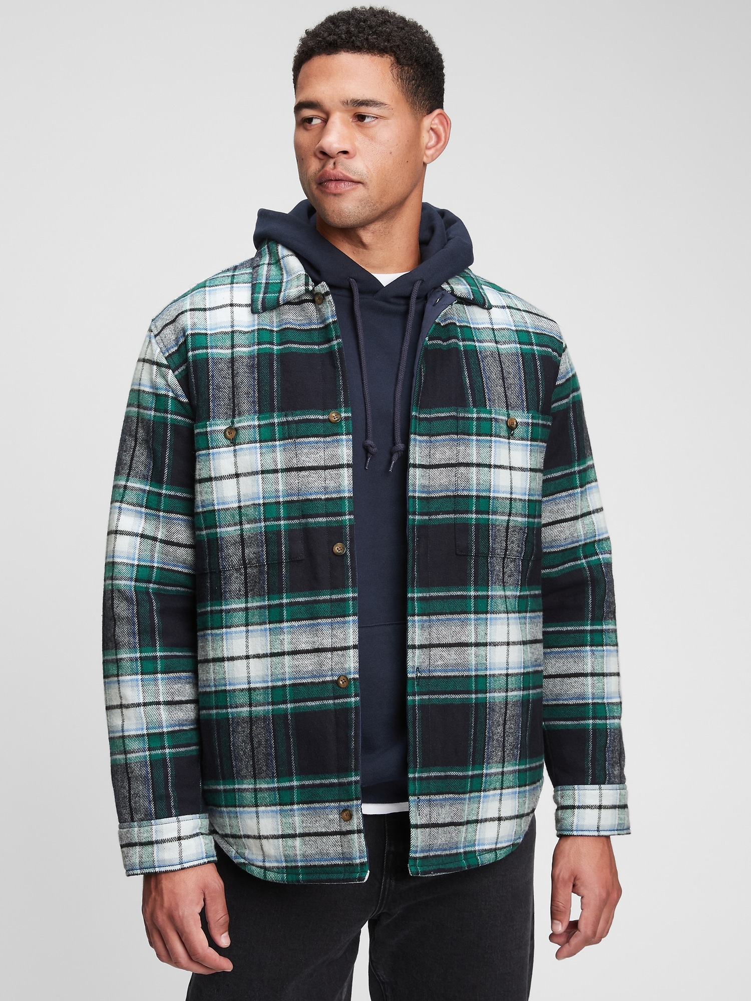 gap quilted shirt jacket